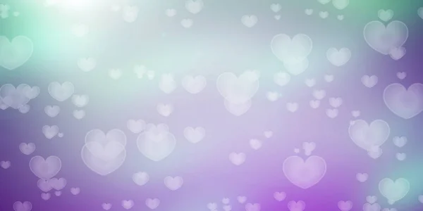 Kolorowe romantyczne serca bokeh tło — Zdjęcie stockowe