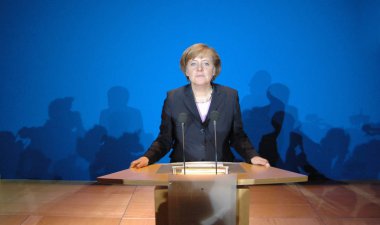 Angela Merkel Willy Brandt evde.