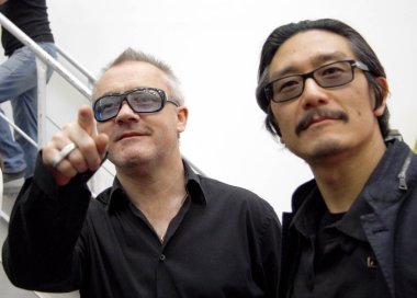 Michael Joo, Damien Hirst at the opening of the exhibition clipart