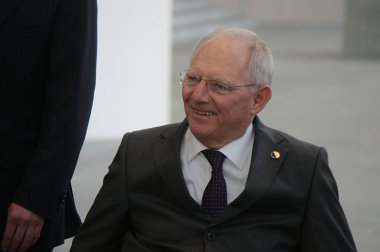 Wolfgang Schaeuble, bir toplantıdan önce bir fotoğraf opp