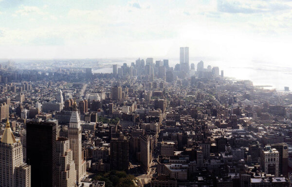 Aerial view on Manhattan, world financial center