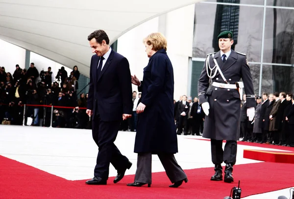 Nicolas Sarkozy, Angela Merkel — Stockfoto
