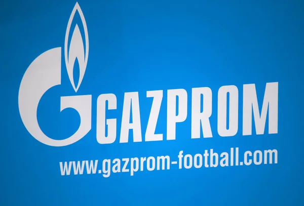 Logo del marchio "Gazprom " — Foto Stock