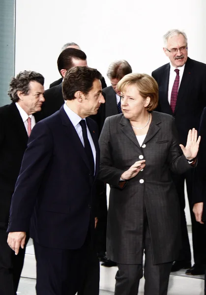 "Foto familiar "antes de la reunión del Consejo germano-francés — Foto de Stock