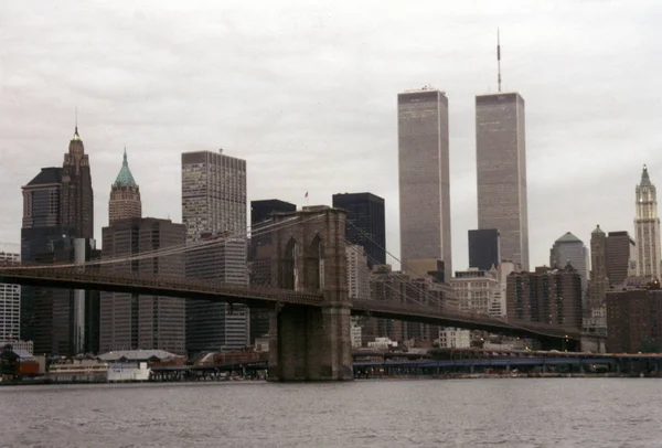 Panorama Manhattanu s Twin Towers — Stock fotografie