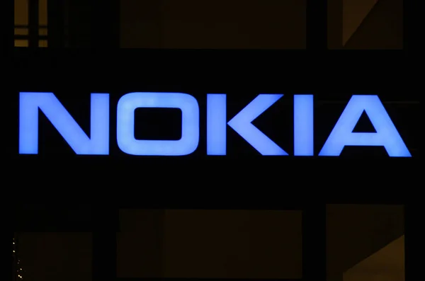 Logo of the brand "Nokia", Berlin. — Stock Photo, Image