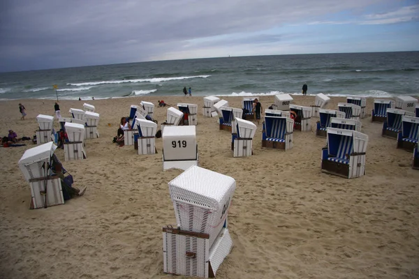 Cestas de playa en la playa de Sylt — Foto de Stock