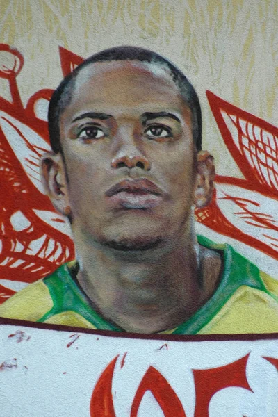 Robinho - een schilderij van de huidige Braziliaanse voetbal — Stockfoto