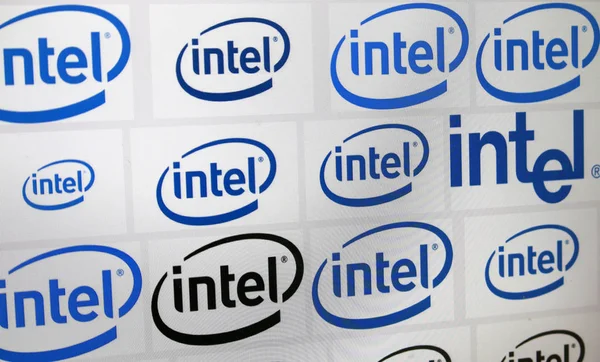 Logo "Intel", Berlin. — Zdjęcie stockowe