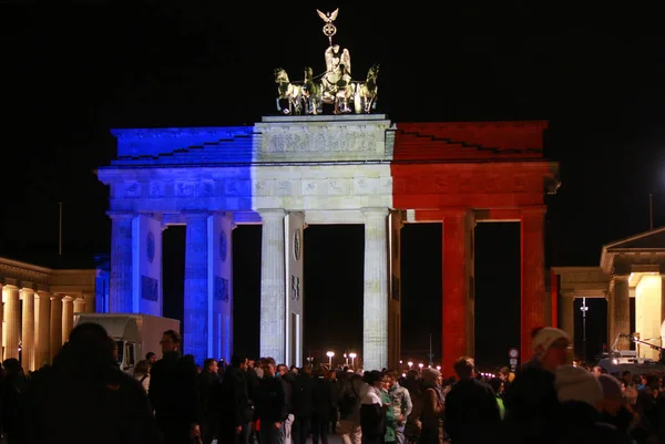 Puerta de Brandeburgo en colores de Francia — Foto de Stock