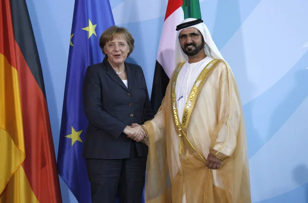 Canciller Angela Merkel, Sheikh Mohammed —  Fotos de Stock