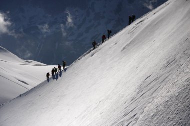 Mont Blanc tırmanma alpinists 
