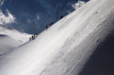 Mont Blanc tırmanma alpinists 