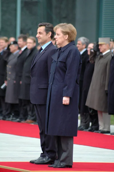 Ніколас Саркозі, Ангела Меркель. — стокове фото