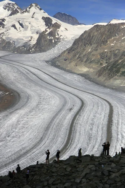Glaciar Aletsch: glaciar más grande de los Alpes — Foto de Stock