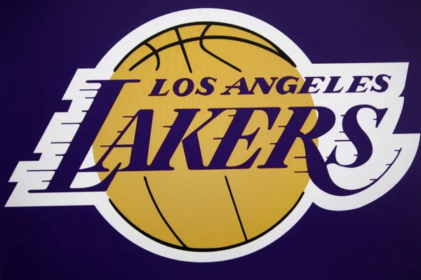 Zaloguj się logo "Los Angeles Lakers" — Zdjęcie stockowe