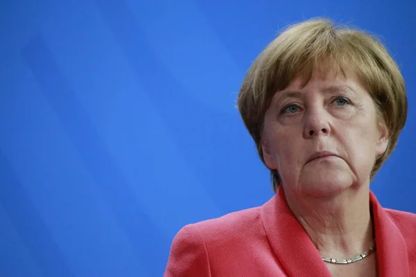 安格拉 · 默克尔-会议的德国总理 — 图库照片