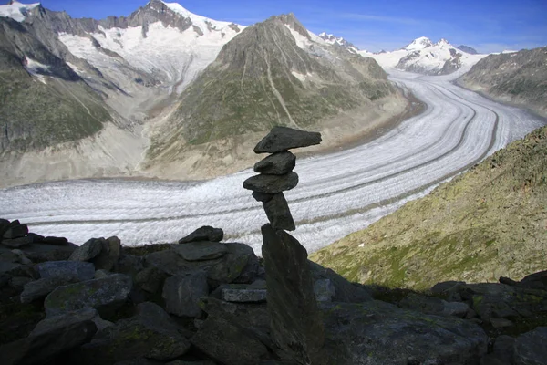 Glaciar Aletsch: glaciar más grande de los Alpes — Foto de Stock