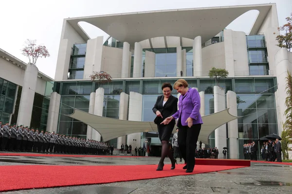 Ewa Kopacz, Kanselir Angela Merkel — Stok Foto