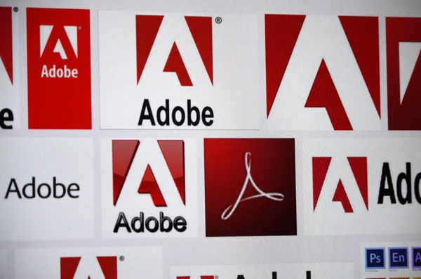 Підписати логотип "Adobe " — стокове фото