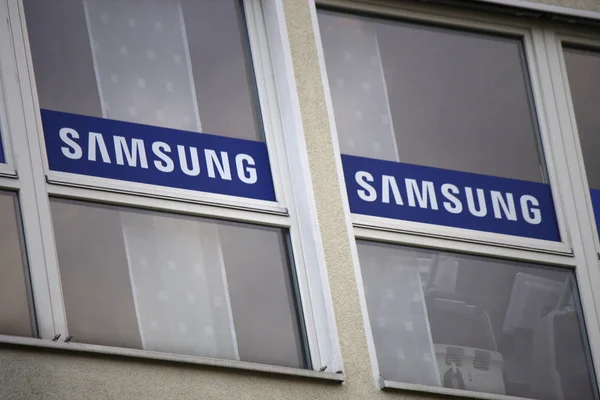 Logotipo do sinal "Samsung " — Fotografia de Stock