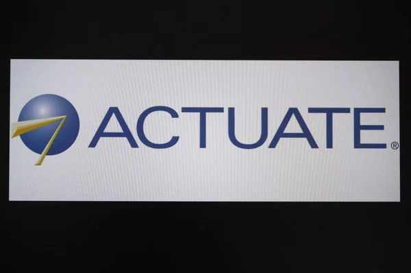 Zaloguj się logo "Actuate" — Zdjęcie stockowe