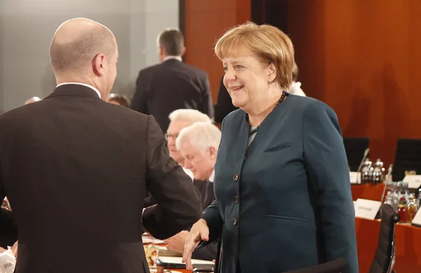 Зустріч з федеральним канцлером Німеччини — стокове фото