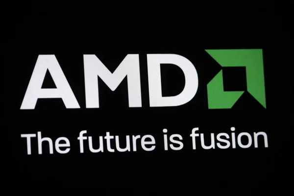 Підписати логотип "Amd " — стокове фото