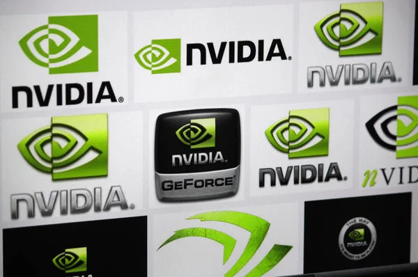 Підписати логотип "Nvidia " — стокове фото