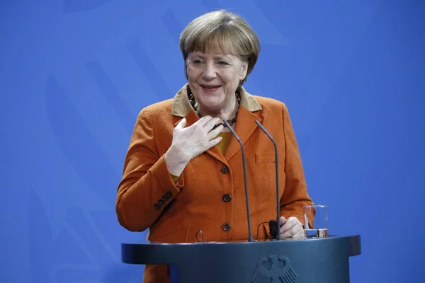 Angela Merkel - találkozó a német kancellár — Stock Fotó