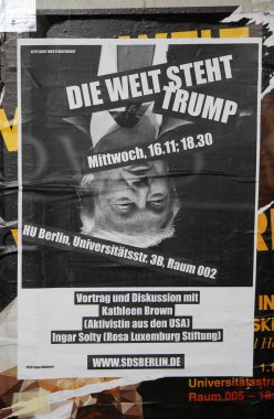 Yeni ABD Başkanı Donald Trump, Berlin-Mitte ters bir portre ile 