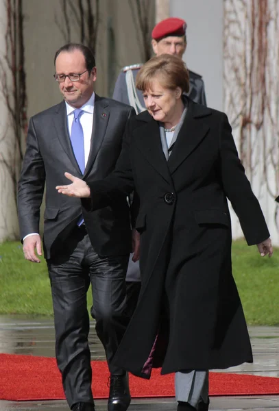 Зустріч канцлер Німеччини з французького Президента — стокове фото