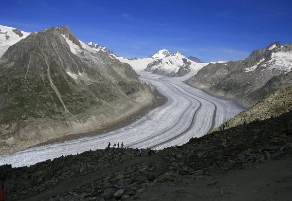 Glaciar Aletsch: glaciar más grande de los Alpes — Foto de Stock