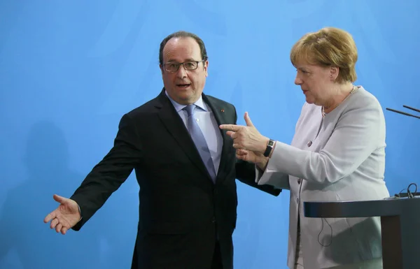 Francois hollande, kanzler angela merkel — Stockfoto