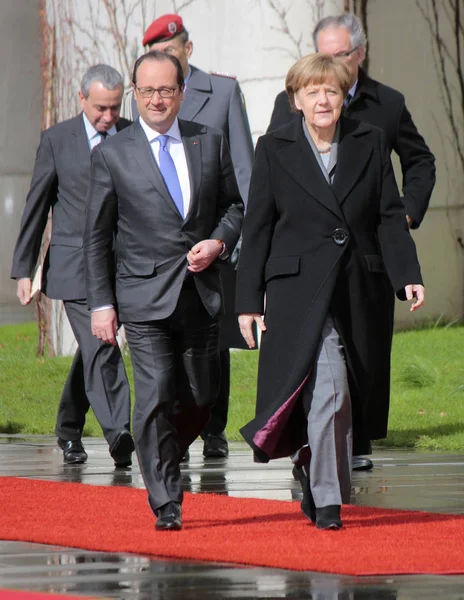 Treffen der deutschen Kanzlerin mit dem französischen Präsidenten — Stockfoto