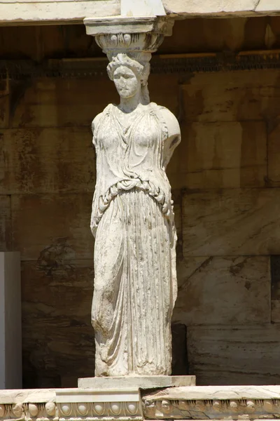 Caryatid Erechtheion dan heykel — Stok fotoğraf