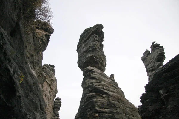 Rocas de Herkulessaeulen en Saechsische Schweiz — Foto de Stock