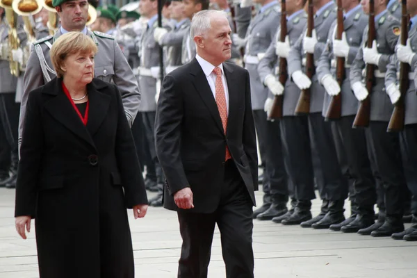 Malcolm Turnbull, Canciller Angela Merkel — Foto de Stock