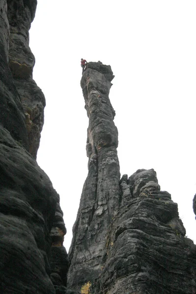 Kletterer an der Herkules-Säule — Stockfoto