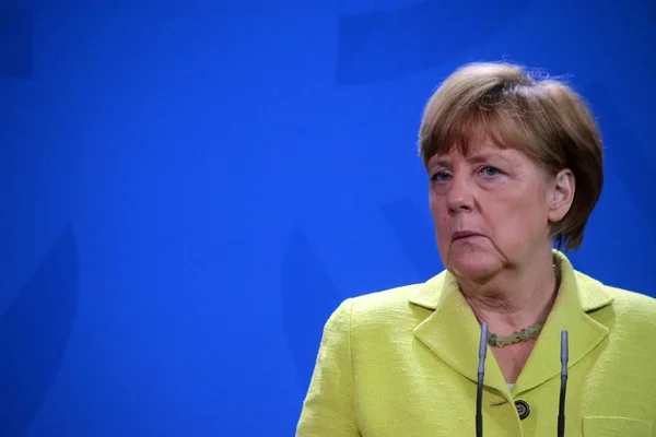 Angela merkel - treffen der "europäische runde tisch der industriellen erzeuger"" — Stockfoto