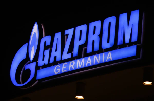 Logotyp tecken ”Gazprom" — Stockfoto