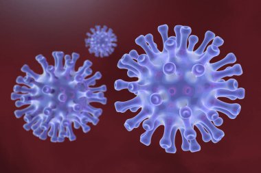 3 boyutlu illüstrasyon: Yeni korkunç bir virüs Dünya 'yı istila etti. Yeni Corona virüsü Covid 19' un sembolik bir görüntüsü..