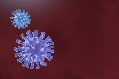 3 boyutlu illüstrasyon: Yeni korkunç bir virüs Dünya 'yı istila etti. Yeni Corona virüsü Covid 19' un sembolik bir görüntüsü..