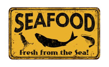 Seafood  vintage metal sign clipart