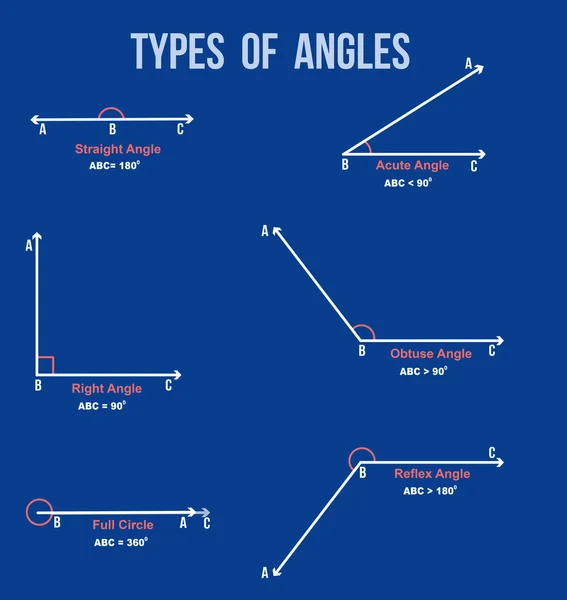 Types of angles on math paper — Stock Vector © roxanabalint #125015602