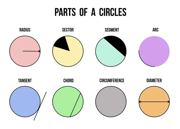 Parts of a circles on white background — Stock Vector