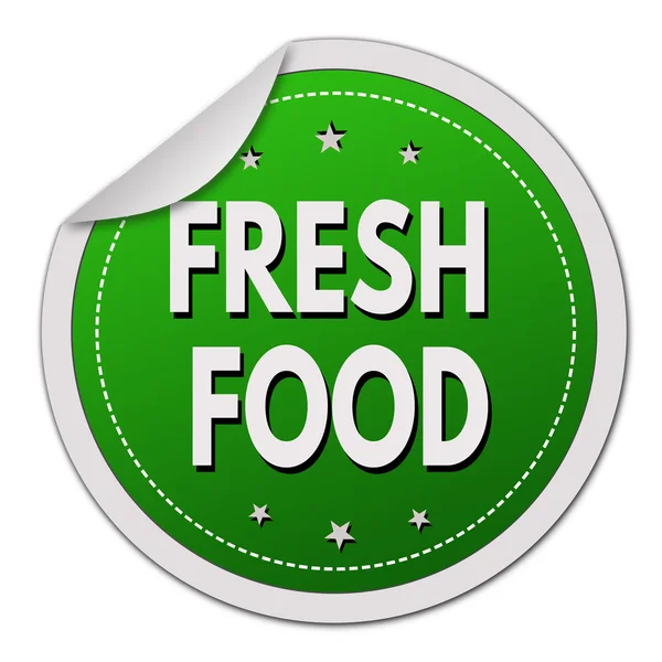 Νωπών τροφίμων πράσινο αυτοκόλλητο — Διανυσματικό Αρχείο
