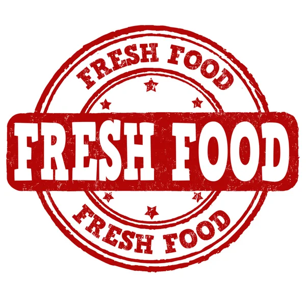 Signo o sello de comida fresca — Vector de stock