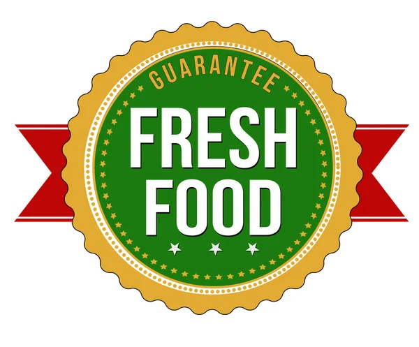 Signo o sello de comida fresca — Archivo Imágenes Vectoriales