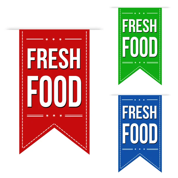 Fresh food banner design set — Stock Vector